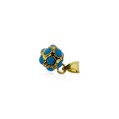 byEdaÇetin - 14K Gold Nostalgia Bead With Turquoise Stone
