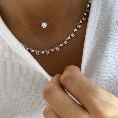 Amalfi Sequential Baguette Necklace - by Eda Çetin