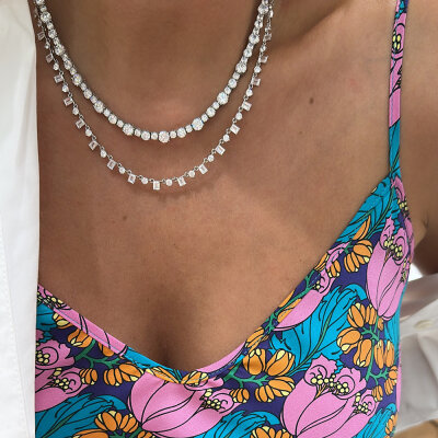 Amalfi Sequential Baguette Necklace - by Eda Çetin