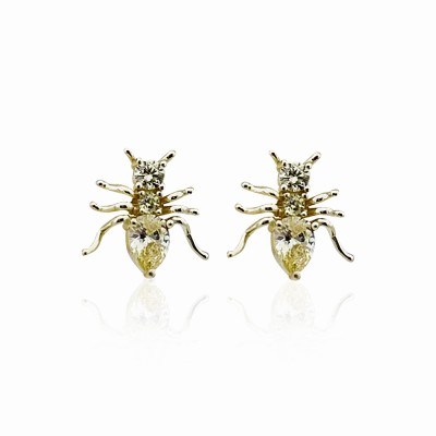 byEdaÇetin - Ant Gold Stone Earrings