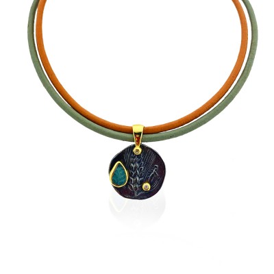 by Eda Çetin - Antique Coin Leather Necklace