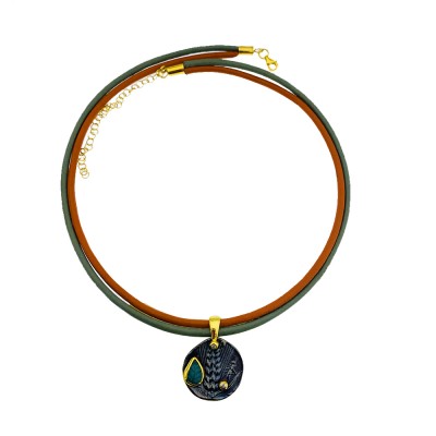 by Eda Çetin - Antique Coin Leather Necklace (1)