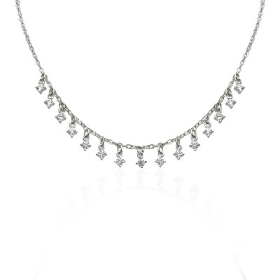 April Square Row Stone Necklace - Thumbnail