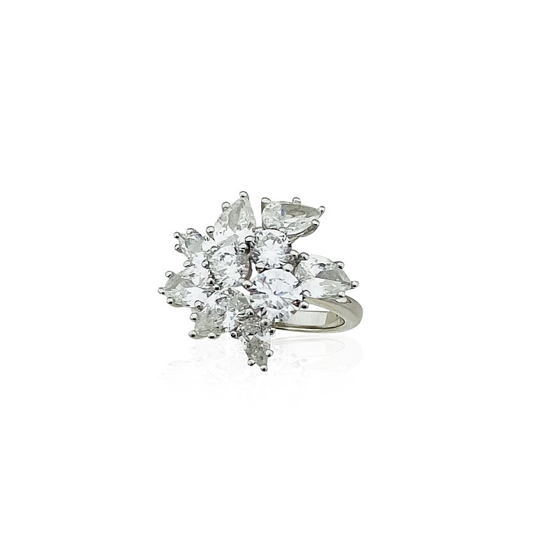 Asymmetric Cut Moissanite Ring - 2