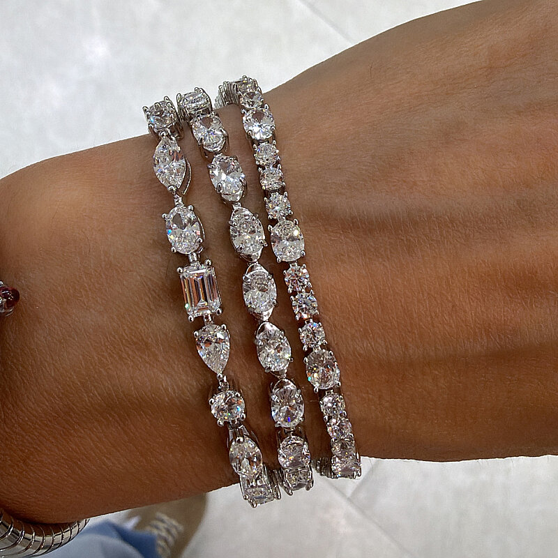 Asymmetric Moissanite Eternity Bracelet - 2