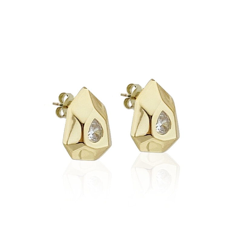Asymmetrical Angled Mini Earrings - 2