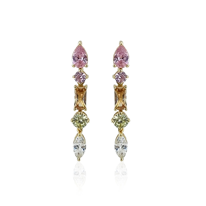 Asymmetrical Colored Earrings - 1