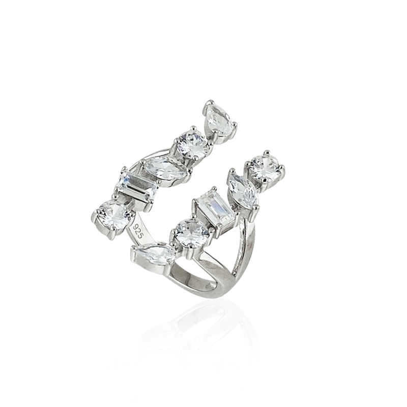 Asymmetrical Double Head Ring