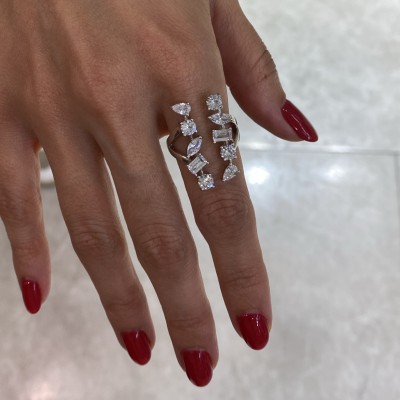 by Eda Çetin - Asymmetrical Double Head Ring (1)
