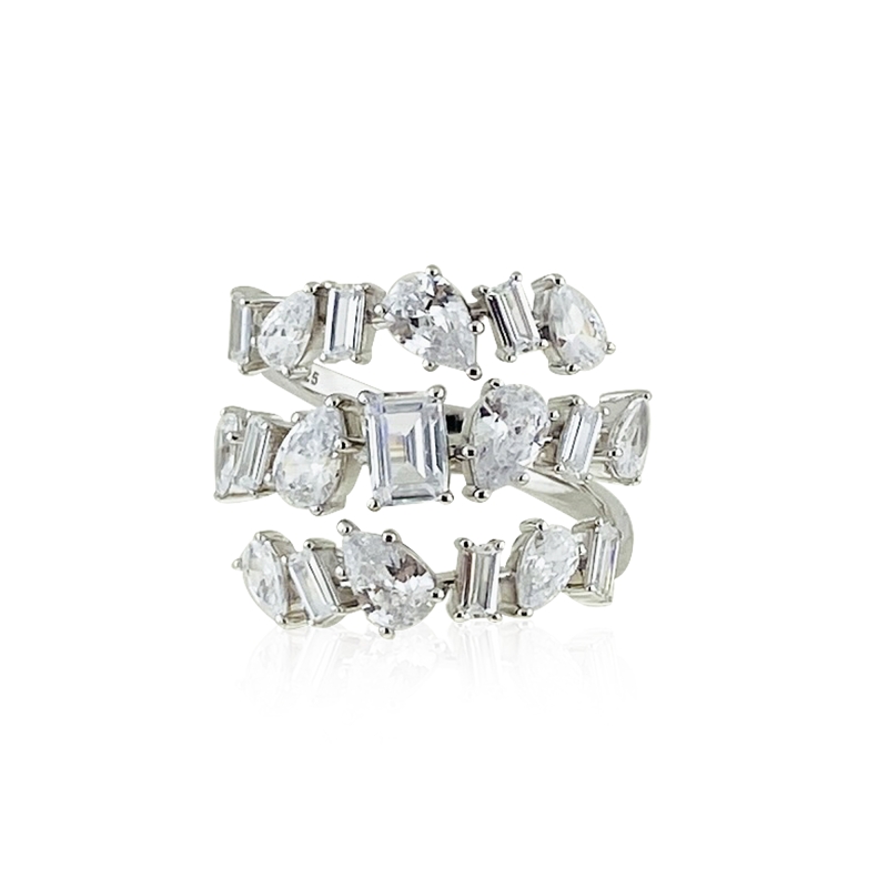 Asymmetrical Three Row Ring - 3