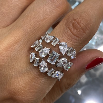 by Eda Çetin - Asymmetrical Three Row Ring