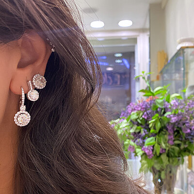 Auren Moissanite Stone Earrings - Short Form - by Eda Çetin