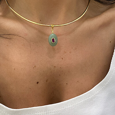 Aventurine Choker Necklace - by Eda Çetin