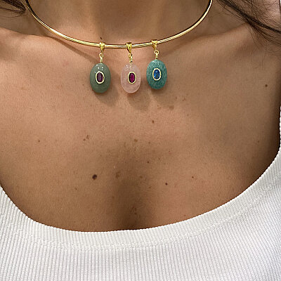 Aventurine Choker Necklace - by Eda Çetin