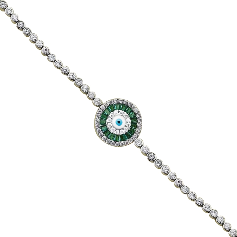 Baguette Stone Glass Eye Bracelet - 3