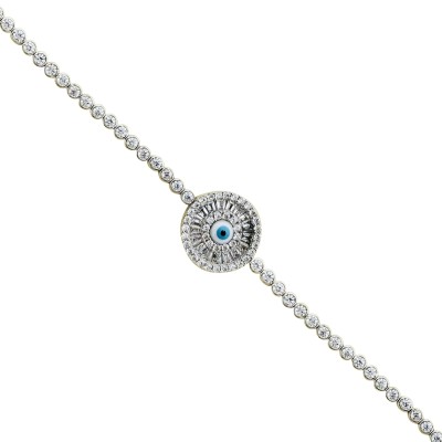Baguette Stone Glass Eye Bracelet - Thumbnail