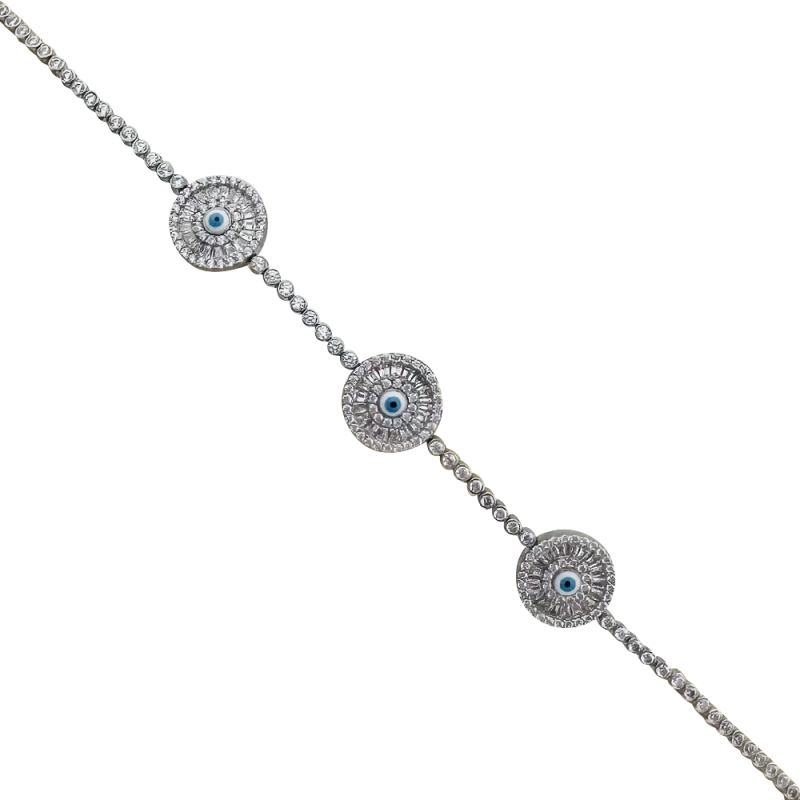 Baguette Stone Glass Eye Bracelet - Three - 4