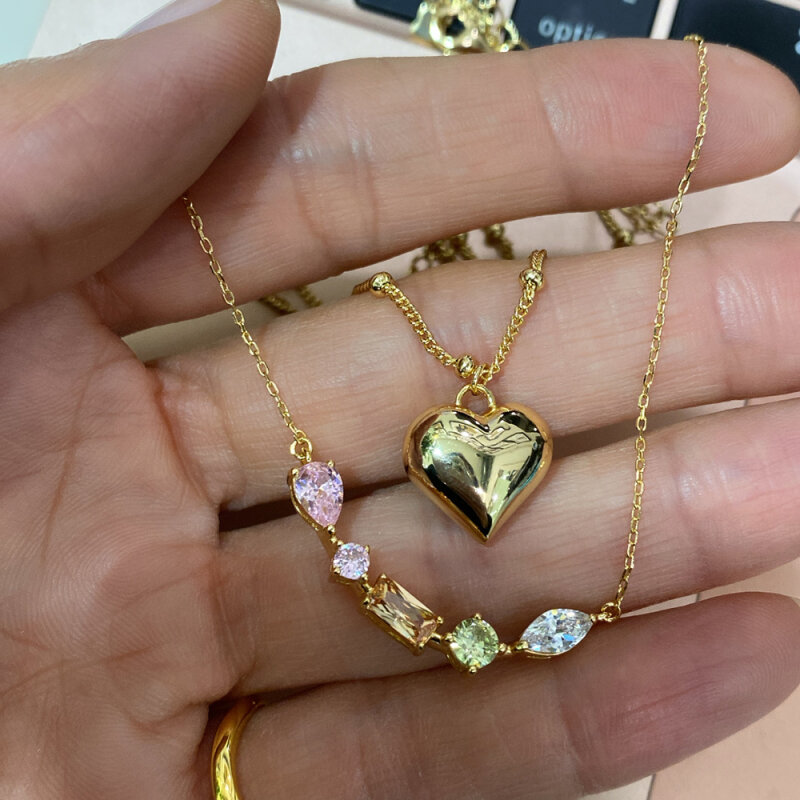 Ball Chain Heart Necklace - 2