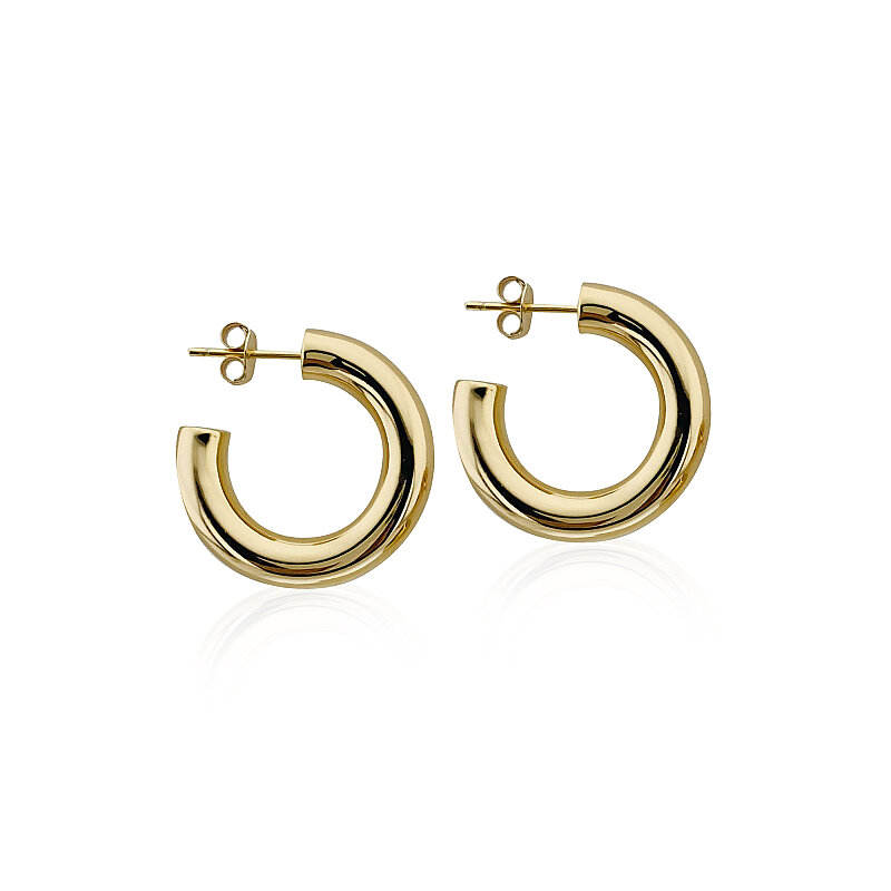 Basic Hoop Earrings - 2.5 cm Diameter - 2