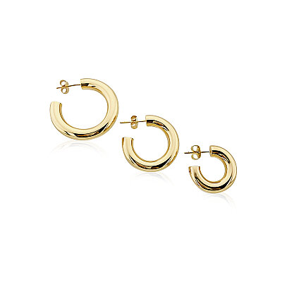 Basic Hoop Earrings - 3.5 cm Diameter - by Eda Çetin