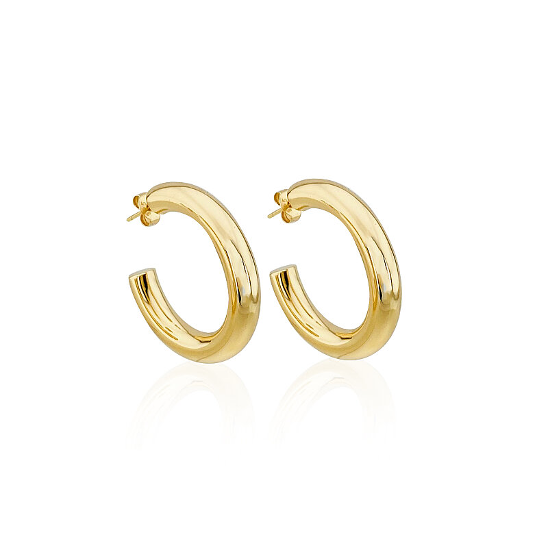 Basic Hoop Earrings - 3.5 cm Diameter - 2