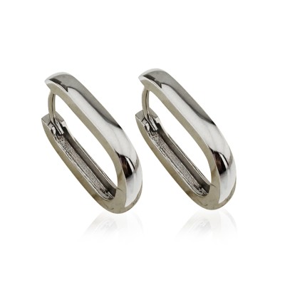 Basic Oval Hoop Earring - 1 cm Diameter - Thumbnail