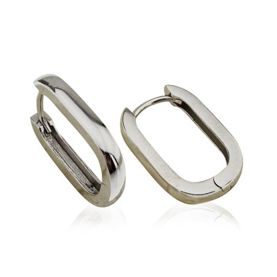 Basic Oval Hoop Earring - 1 cm Diameter - Thumbnail