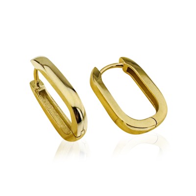 Basic Oval Hoop Earring - 1 cm Diameter - Thumbnail