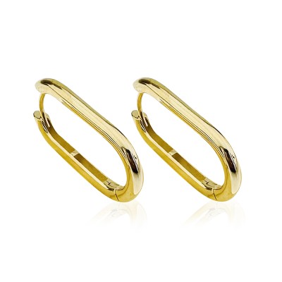 Basic Oval Hoop Earrings - Thumbnail