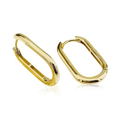Basic Oval Hoop Earrings - Thumbnail