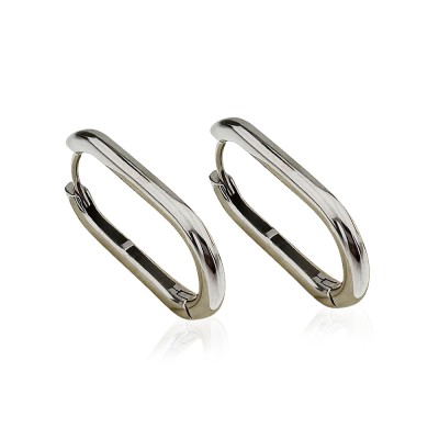 Basic Oval Hoop Earrings - Thumbnail