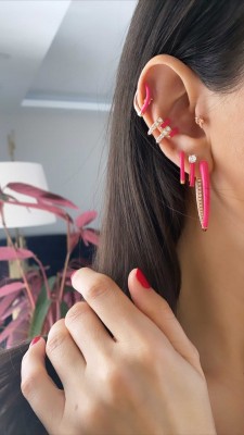 Big Size Neon Earrings - Thumbnail