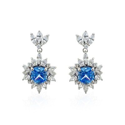 Blue Crystal Earrings - Thumbnail