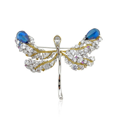 Blue Dragonfly Brooch - by Eda Çetin
