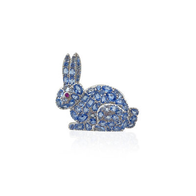 Blue Rabbit Broş - by Eda Çetin