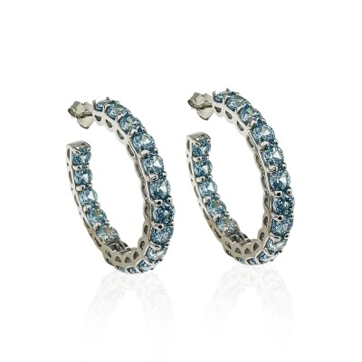 London blue topaz hoop earrings discount