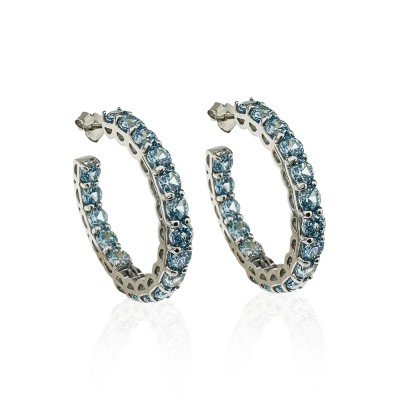 byEdaÇetin - Blue Topaz Hoop Earrings