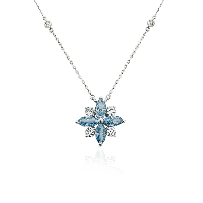Blue Topaz Marquise Necklace