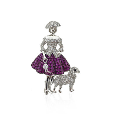 Broche Violette La Parisienne - by Eda Çetin