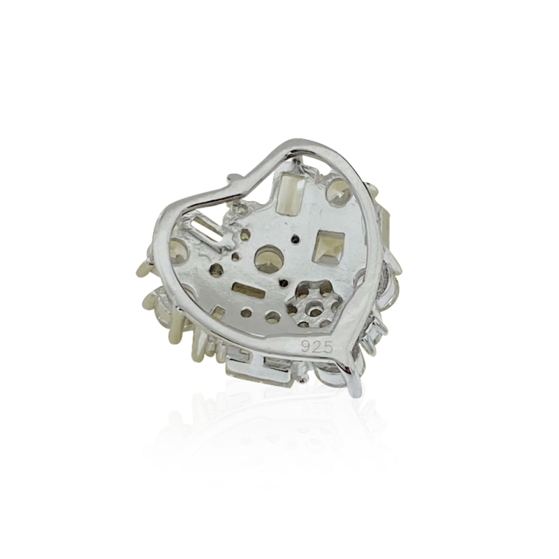 Broken Baguette Heart Pendant - 4