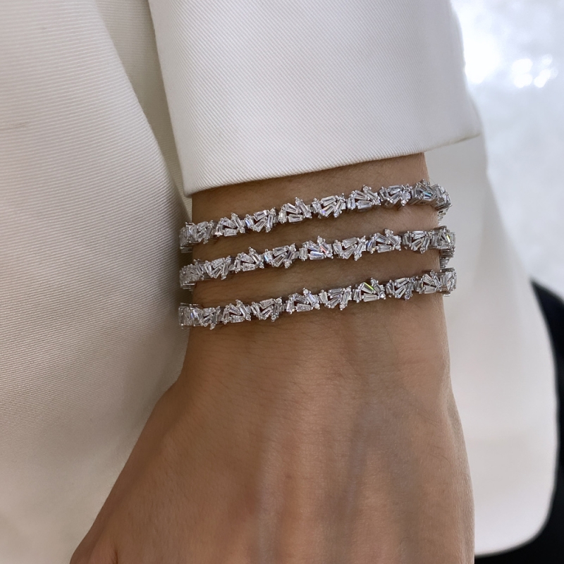 Broken Baguette Ivy Tennis Bracelet - 2