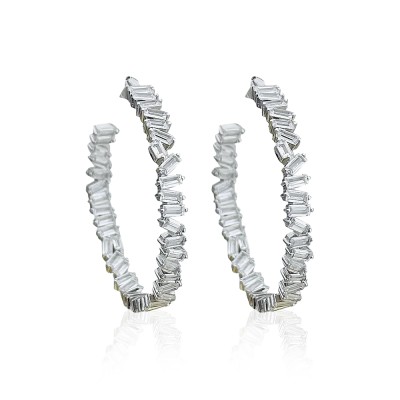 byEdaÇetin - Broken Baguette Stone Hoop Earrings (1)