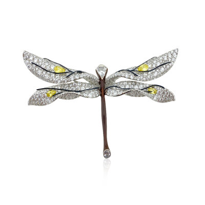 Brown Dragonfly Brooch - by Eda Çetin
