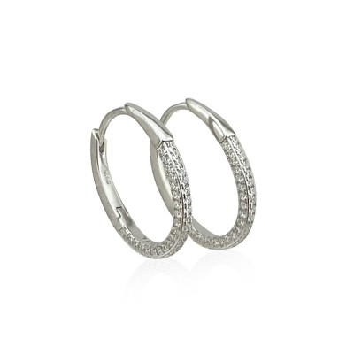 by Eda Çetin - Carla Oval Stone Hoop Earrings