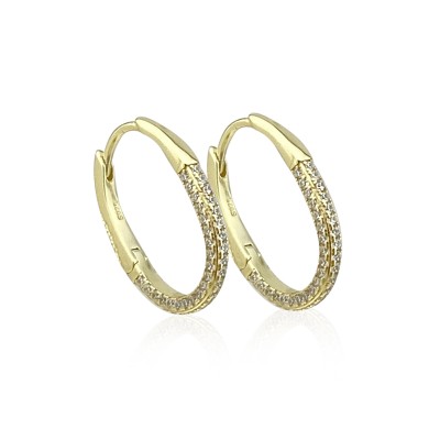 by Eda Çetin - Carla Oval Stone Hoop Earrings (1)