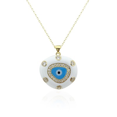 Carle Enamel Evil Eye Necklace - Thumbnail