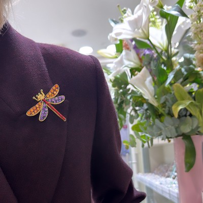 Carnelian Dragonfly Collection Brooch - Thumbnail