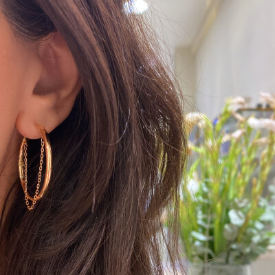 Chain Hoop Earrings - by Eda Çetin