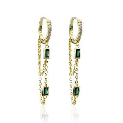 byEdaÇetin - Chain Pendant Hoop Earrings