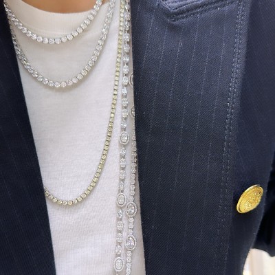 Champagne 3 mm Waterway Necklace - 50 cm - Thumbnail